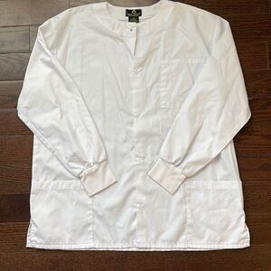 Naturals Uniforms Womens Scrub‎ Uniform Dental Nursing Long Sleeve White Medium